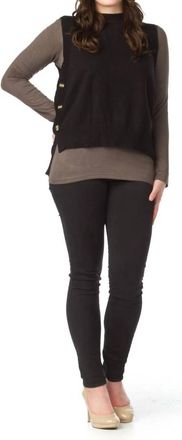 Papillon Knit Vest With Side Button Detail In Black