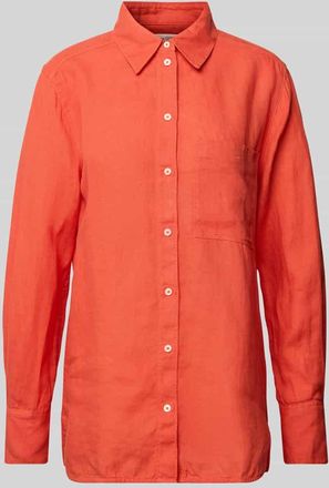 Marc O'Polo Regular Fit Leinenbluse aus reinem Leinen in Orange, Größe 38