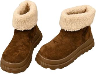 Generic NYSBH Snow Boots Womens Winter Versatile Thick-soled Heightening Piled Thickened Warm Cotton Shoes Winter Boots