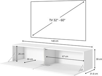 Selsey Selsey - Bisira - Mueble De Tv Blanco Con Aspecto De M&aacute;rmol Egger E Inserto Dorado, 140 Cm