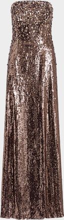 Jenny Packham Rey Strapless Embellished Column Gown