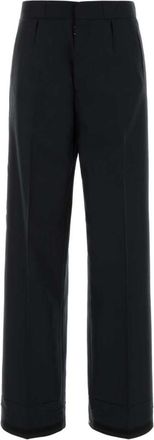 Maison Margiela Black Herringbone Solid Trousers