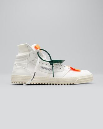 Off-white Mens Court Leather High-Top Sneakers