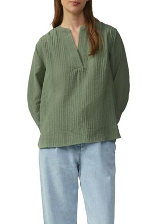 s.Oliver Shirtbluse S.OLIVER, Damen, Gr. 38, gr&uuml;n (shadow khaki), Web, Obermaterial: 81% Viskose, 19% Polyamid, unifarben, bequem h&uuml;ftbedeckend, V-Ausschnitt, 