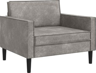 vidaXL Sill&oacute;n Xl Gris Claro Cuero De Suede Sint&eacute;tico Vidaxl