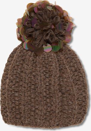 Grevi M&uuml;tze aus Strickware mit Pompon