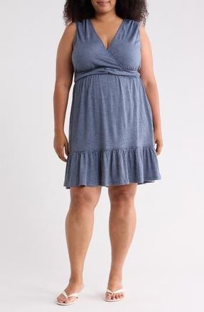 Max Studio Front Knot Tiered Dress in Denim-Denim at Nordstrom Rack, Size 1 X