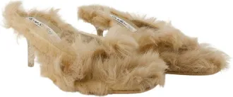Acne Studios Womens Lambskin Feathered Heel Beige