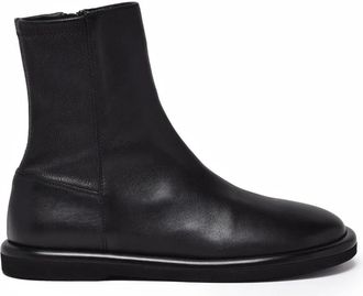 Officine Creative Black Leather Zip Ankle Boots
