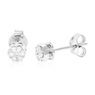Vir Jewels 1/4 cttw Lab Grown Diamond Composite Earrings in Sterling Silver With Push Backs For Women