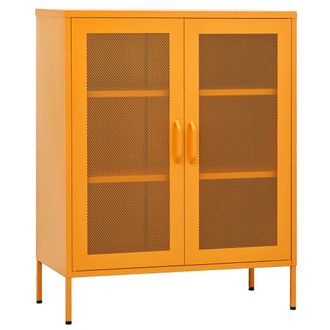 vidaXL Armadietto Giallo Senape 80x35x101,5 Cm In Acciaio - Vidaxl