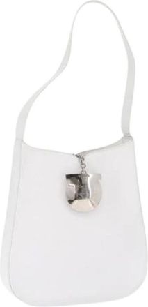 Ferragamo Pre-owned Shoulder Bags, female, White, Size: ONE SIZE Pre-owned Leather Shoulder Bag