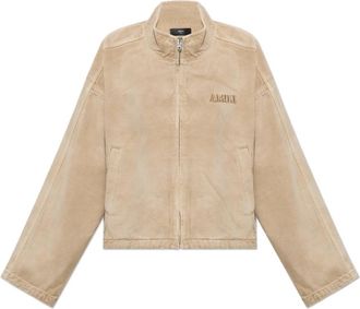 Amiri Denim Jas met opstaande kraag - Dames - Spijkerjassen - Beige - M - Denim - Jassen