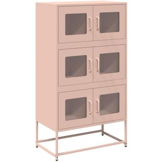 vidaXL Highboard Pink 68x39x123 cm Steel Vidaxl