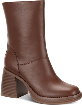 Sun + Stone Womens Aleenn Dress Booties, Brown Walnut, 7.5 UK