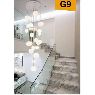 Trade Shop Trade Shop Traesio - Trade Shop - Lampadario Da Soffitto A Sospensione Lampada Moderno Con 19 Sfere Gocce G9 B95