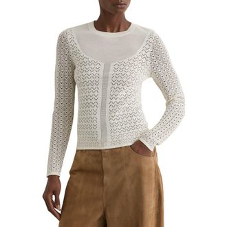 Reiss Bella Pointelle Sweater in Ivory at Nordstrom, Size X-Small