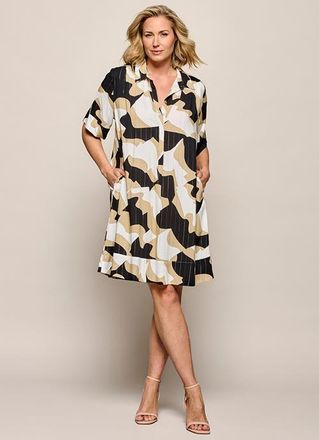 Mart Visser Joella Print Tuniek Zwart / Camel Maxi