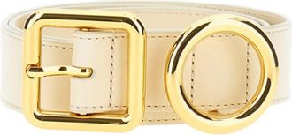 Jacquemus geometric-buckle leather belt - Neutrals