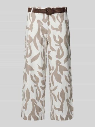 Christian Berg Culotte aus Leinen-Baumwoll-Mix mit G&uuml;rtel in Schlamm, Gr&ouml;&szlig;e 34