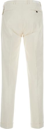 Michael Coal Mens Cotton Trousers With Side Pockets White