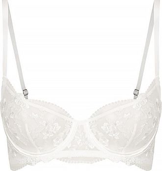 Kat The Label Womens Entice Balconette Lace Bra In White