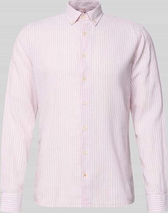 Cinque Slim Fit Freizeithemd aus Leinen-Mix Modell Stone in Flieder, Gr&ouml;&szlig;e XXL