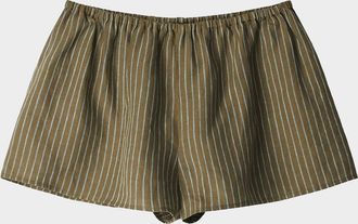 Staud Paddle Striped Linen Shorts