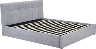 Vente-Unique Canap&eacute; abatible 180 x 200 cm - Tela boucl&eacute; - Gris - MAZIRI