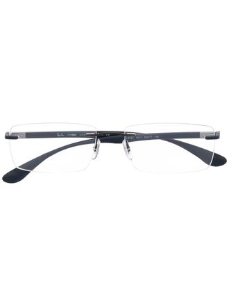 Ray-Ban RB8724 rectangle-frame glasses - men - Titanium - 54 - Blue