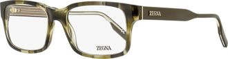 Ermenegildo Zegna Mens Soft Rectangular Eyeglasses EZ5254 098 Green Havana 54mm