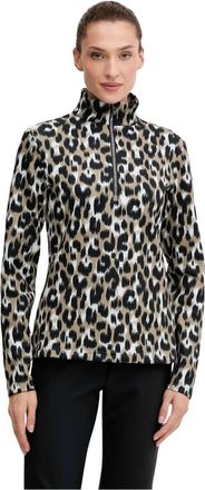 Fusalp Orion Leopard Longsleeve - Dames - Sportshirts - Veelkleurig - L - Polyester - Fitness