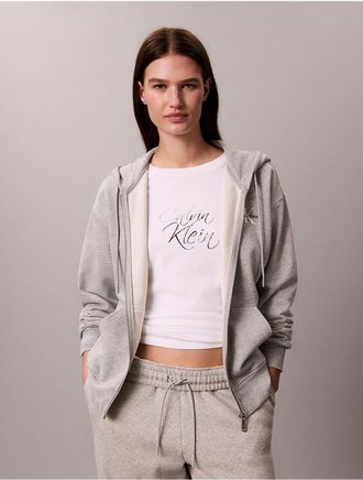 Calvin Klein Jeans Calvin Klein Womens Slim Script Logo Long Sleeve Tee - White - XL