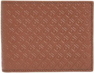 Ferragamo Embossed Gancini Leather Bifold Wallet in Midbrown New Navy Nero at Nordstrom