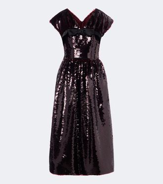 Simone Rocha Vestido de c&oacute;ctel con lentejuelas y lazo