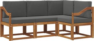 vidaXL Conjunto De Sof&aacute;s De Exterior 4 Uds. Natural Y Antracita Vidaxl