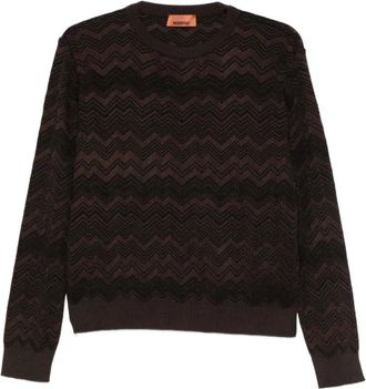 Missoni Round-neck Knitwear, female, Brown, M, Crew Neck Jumper