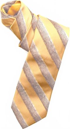 Robert Talbott Mens Best Of Class Seasonal Woven Cotton And Silk Blend Tie In Lemon And Tan