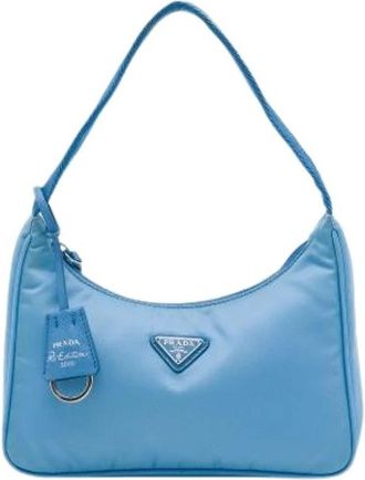 Prada Pre-owned Vintage Shoulder Bag - Dames - Vintage Schoudertas - Blauw - ONE Size - Nylon - Vintage