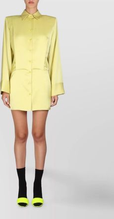 The Attico satin mini dress with cuffed long sleeves