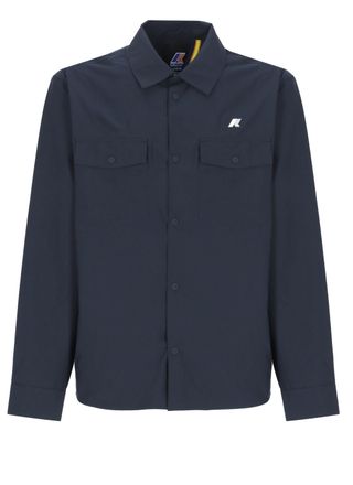 K-Way Blue Umbert Stretch Buttoned Overshirt
