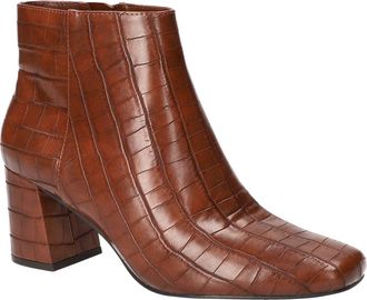 Bella Vita Wilma Croc Embossed Bootie in Tan Croco at Nordstrom, Size 5.5