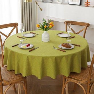 OEM Mantel Redondo De 120 Cm De Di&aacute;metro, Tejido Resistente Y Lavable, Ideal Para Buf&eacute;s, Fiestas, Cenas, Bodas Y Baby Showers (verde Fruta)