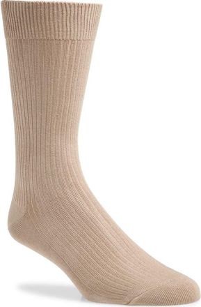 Nordstrom Casual Rib Crew Socks in Tan Burro at Nordstrom, Size Regular