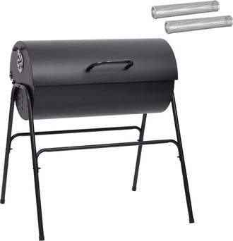 vidaXL Parrilla De Barril Con 2 Rejillas De Cocci&oacute;n 3 Uds. Metal Negro Vidaxl