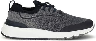 Brunello Cucinelli Katoenen Gebreide Sneakers Runners - Heren - Sneakers - Grijs - 46 EU - Katoen - Schoenen