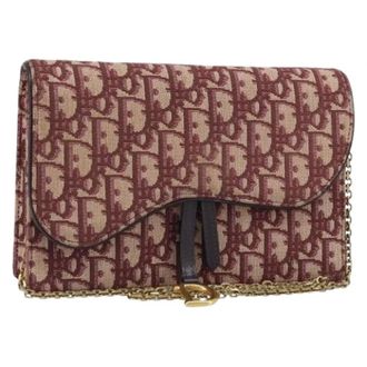 Dior Pre-owned Cross Body Bags, female, Red, Size: ONE SIZE Pre-owned Vintage Canvas Shoulder Bag