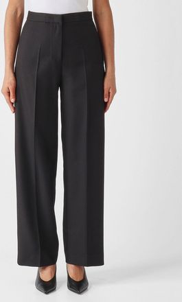 Meimeij High-Waisted Wide-Leg Palazzo Trousers in Cr&ecirc;pe