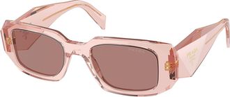 Prada Light Brown Rectangular Ladies Sunglasses PR 17WSF 19Q10D 51