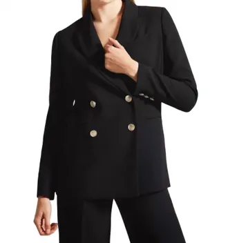 Ted Baker Llayla Double Breasted Jacket In Black